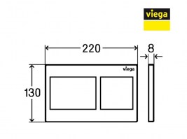MEDIDAS PULSADOR PARA INODORO PREVISTA VISIGN FOR STYLE 21 VIEGA